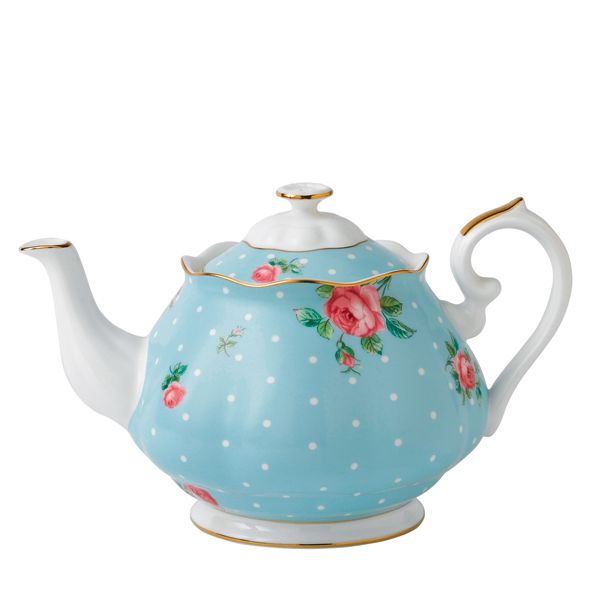 Royal Albert Polka Theepot 1.25 Liter - blue vintage