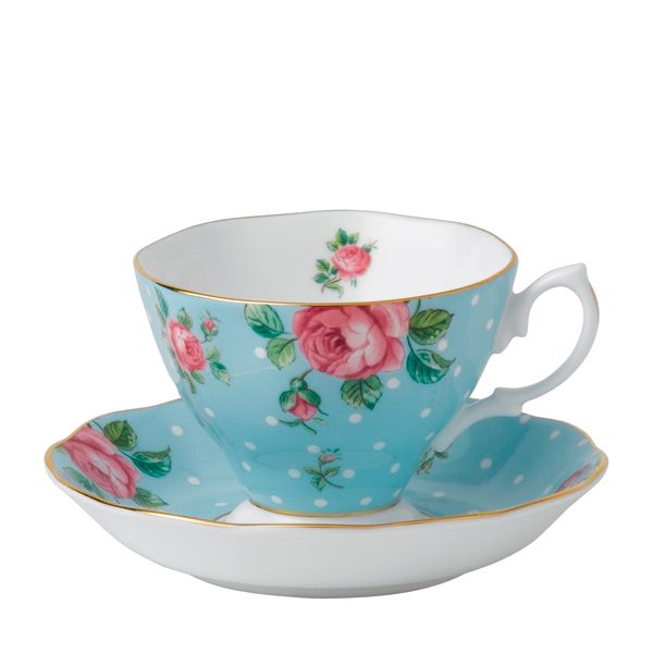 Royal Albert Polka Theekop en schotel - blue vintage