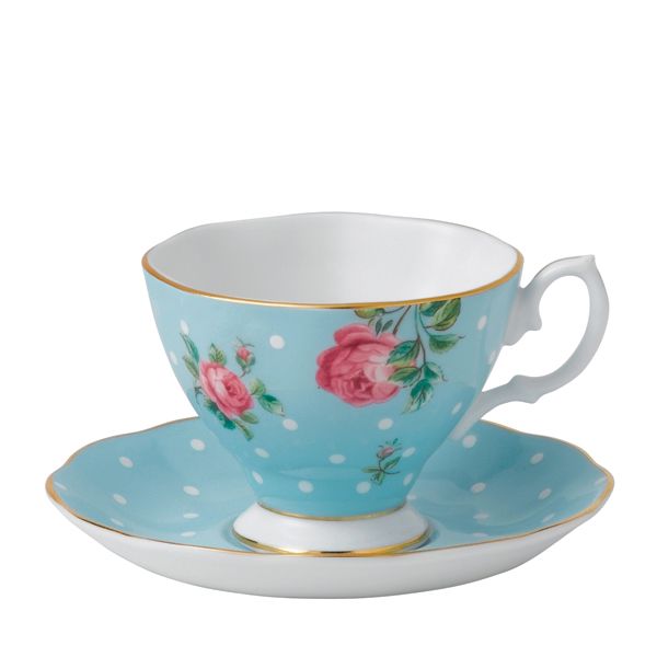 Royal Albert Polka Espressokop en schotel - blue vintage