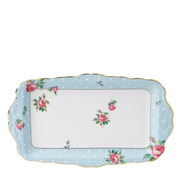 Royal Albert Polka Cakeschaal - blue vintage