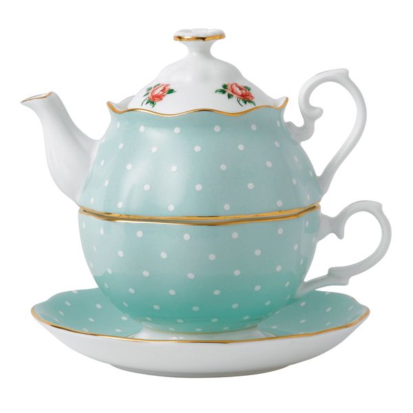Royal Albert Polka Tea for one - rose vintage