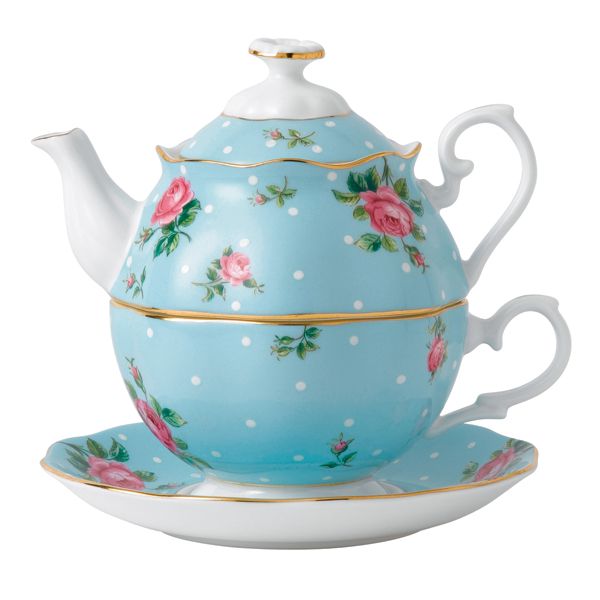 Royal Albert Polka Tea for one - blue vintage