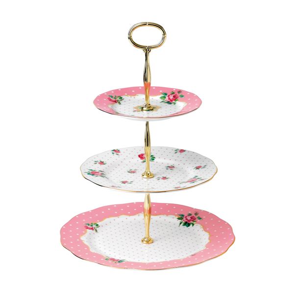 Royal Albert Cheeky Pink Etagere - vintage