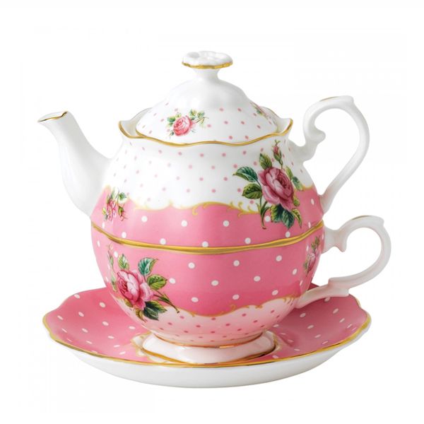 Royal Albert Cheeky Pink Tea for one - vintage