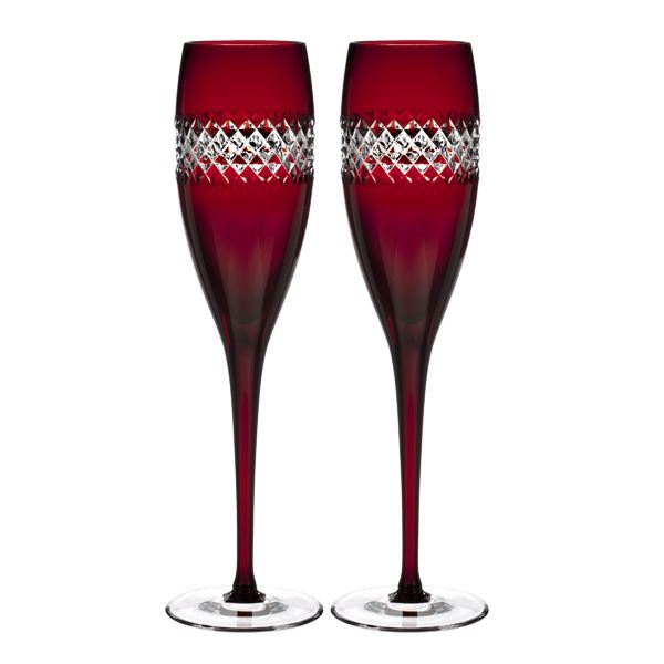 Waterford John Rocha - Red Cut Champagne flute - set van 2