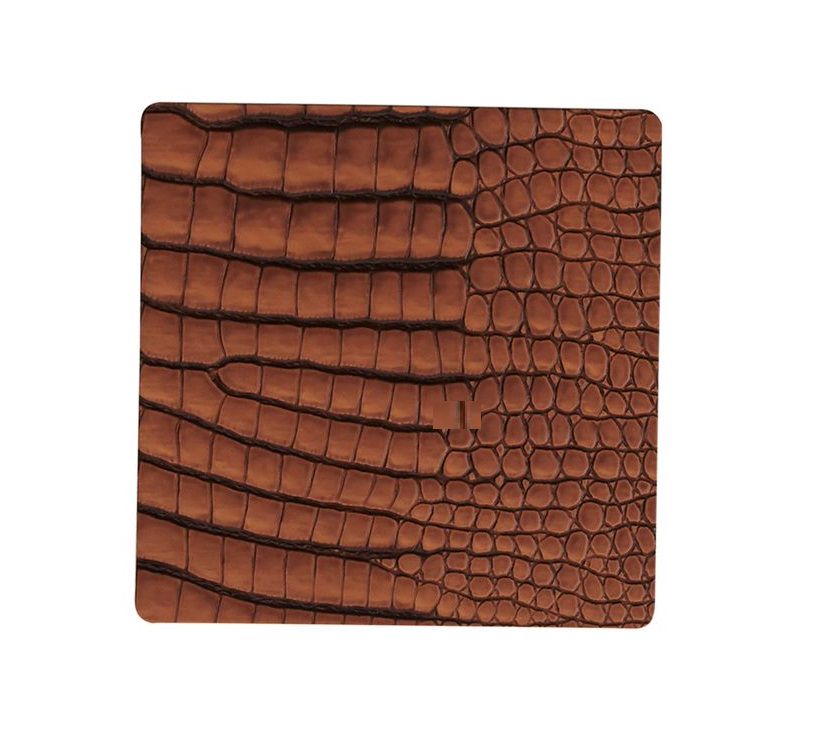 LIND DNA Onderzetter Leer Croco Cognac 10 x 10 cm