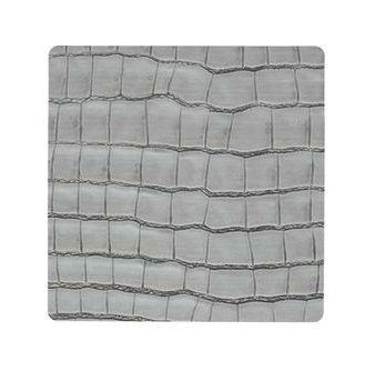 LIND DNA Onderzetter Leer Croco Zilver Zwart 10 x 10 cm