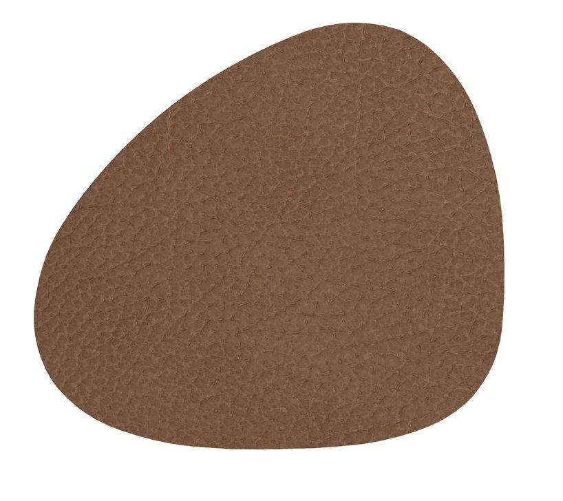 LIND DNA Onderzetter Leer Hippo Bruin 11 x 13 cm