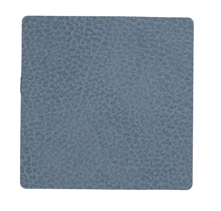 LIND DNA Onderzetter Leer Hippo Lichtblauw 10 x 10 cm