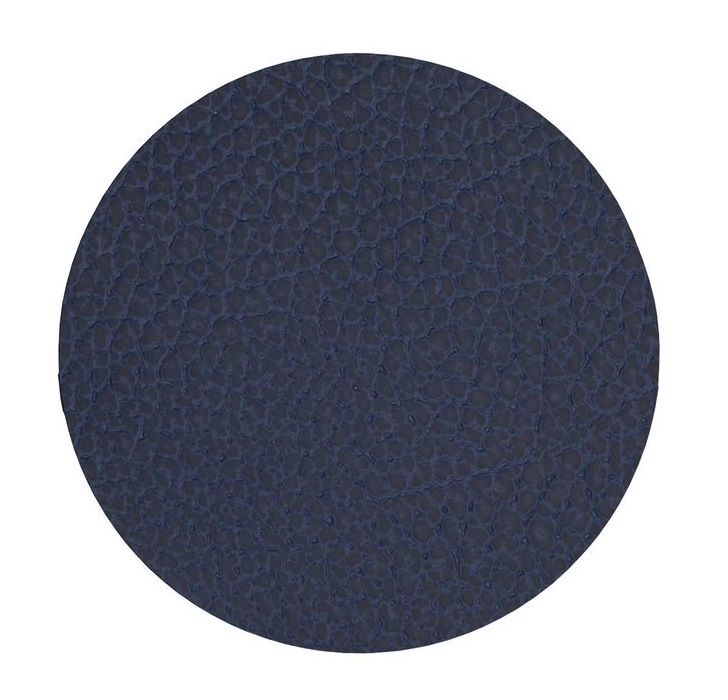LIND DNA Onderzetter Leer Hippo Marineblauw Ø 10 cm