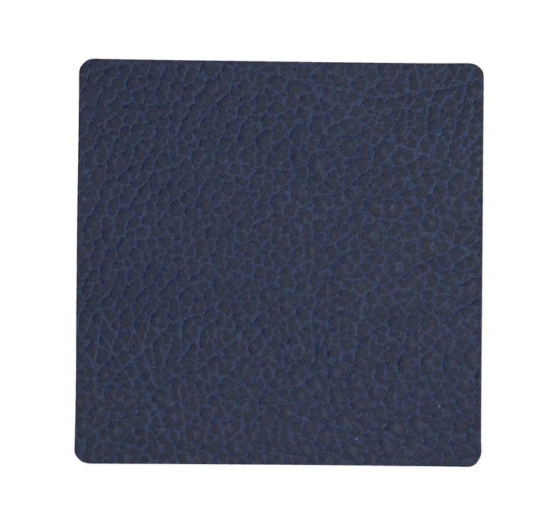 LIND DNA Onderzetter Leer Hippo Marineblauw 10 x 10 cm