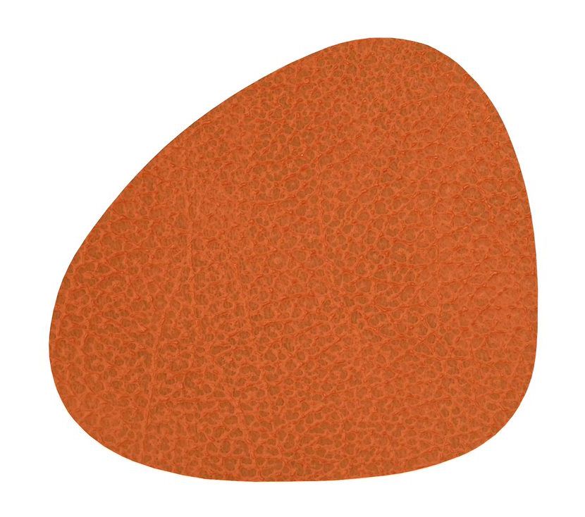 LIND DNA Onderzetter Leer Hippo Oranje 11 x 13 cm
