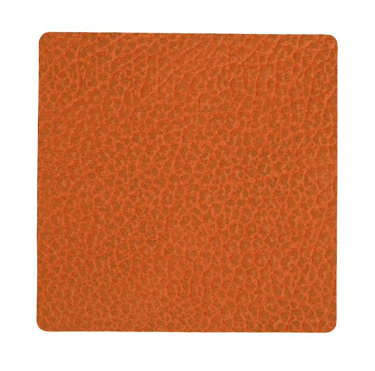 LIND DNA Onderzetter Leer Hippo Oranje 10 x 10 cm