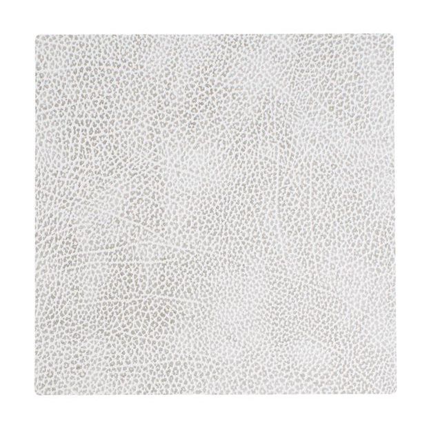 LIND DNA Onderzetter Leer Hippo Wit Grijs 10 x 10 cm
