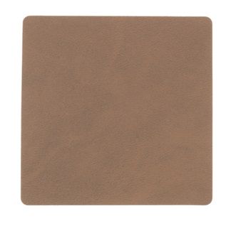 LIND DNA Onderzetter Leer Nupo Bruin 10 x 10 cm