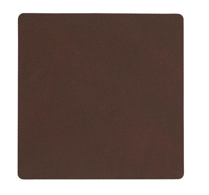 LIND DNA Onderzetter Leer Nupo Donkerbruin 10 x 10 cm