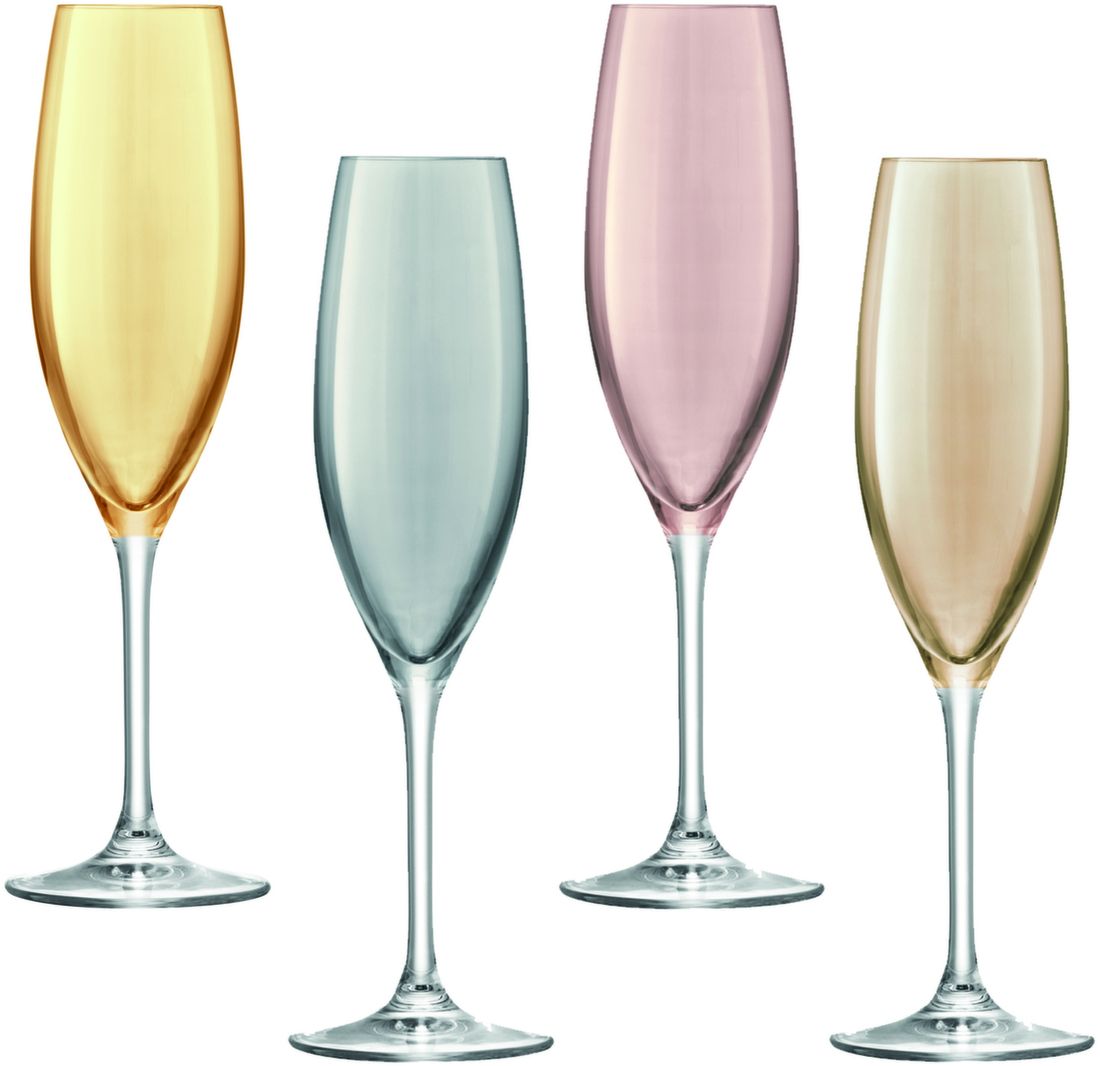 LSA Polka Champagneflutes Metallic - 4 Stuks