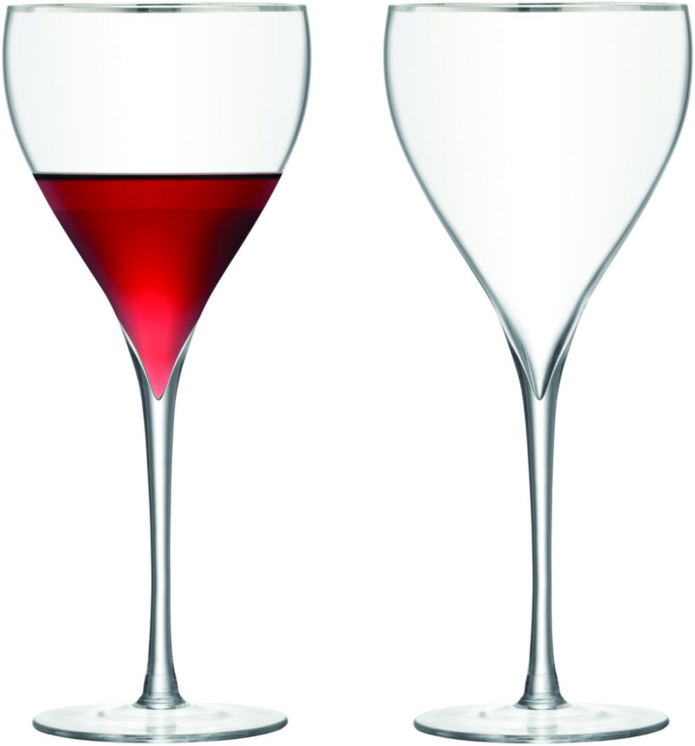 LSA Wijnglazen Savoy Zilveren Rand 450 ml - 2 Stuks
