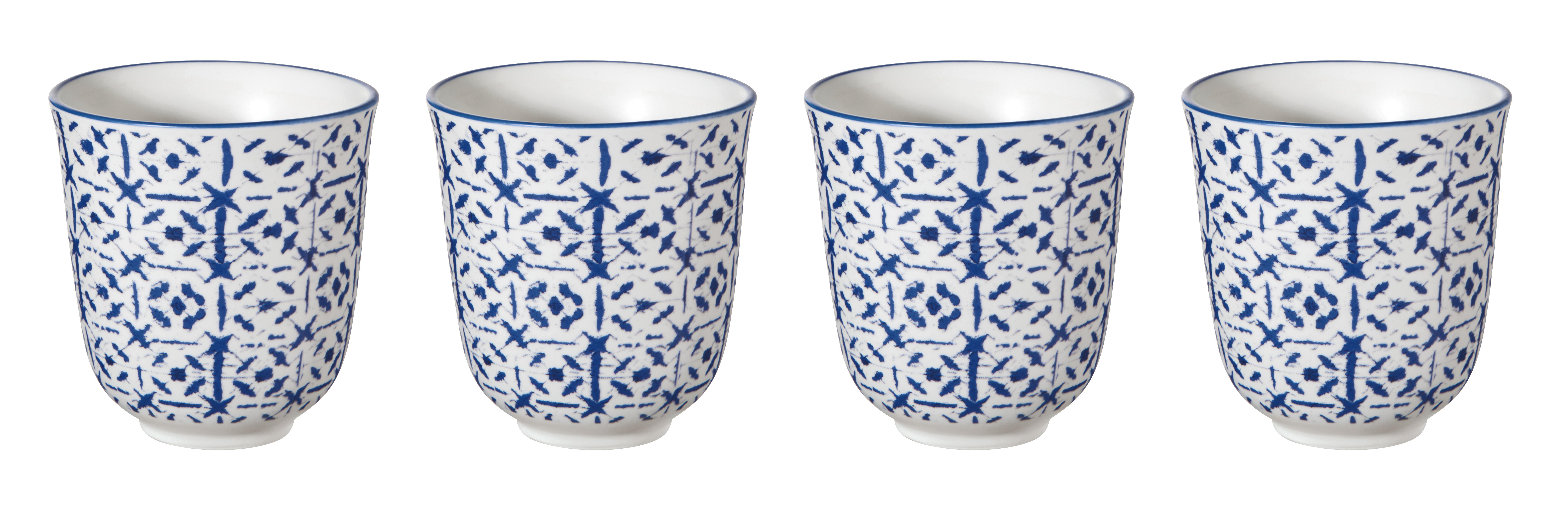 ASA Selection Indigo theekop 15cl - geblokt - 4 stuks