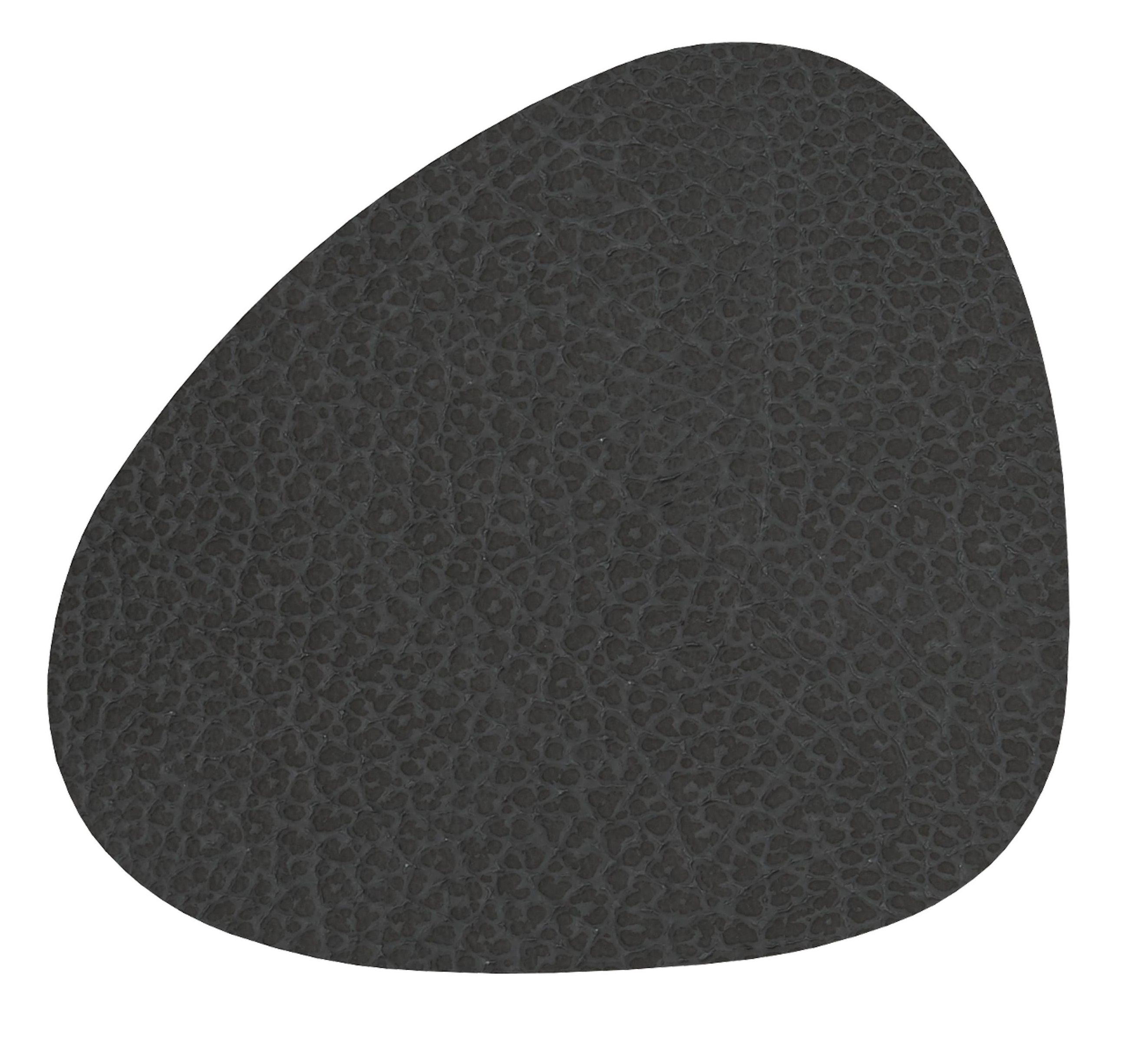 LIND DNA Onderzetter Leer Hippo Zwart Antraciet 11 x 13 cm