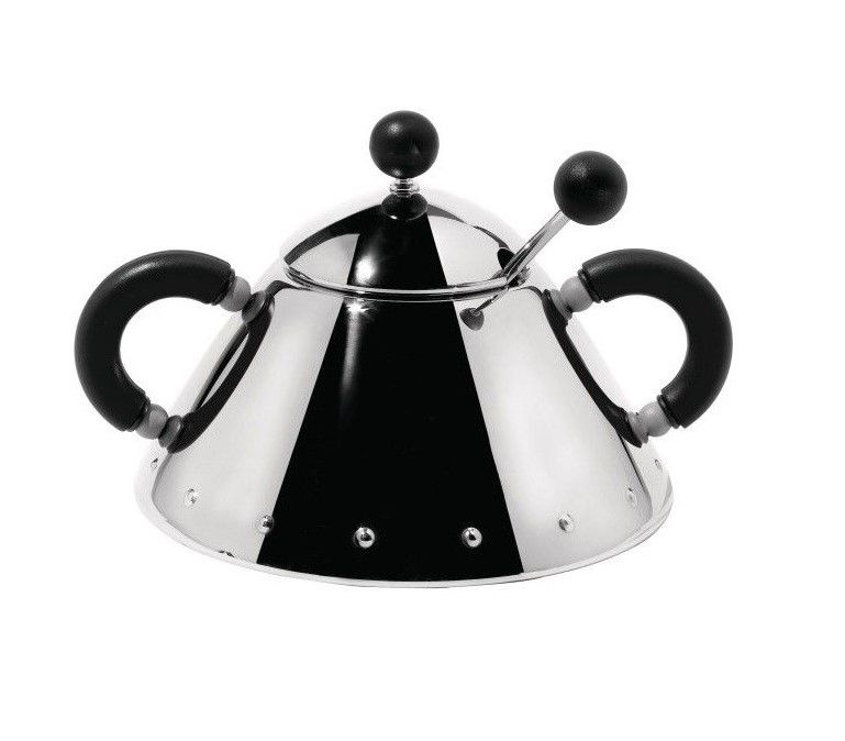 Alessi Suikerpot Met Lepel door Michael Graves - Zwart