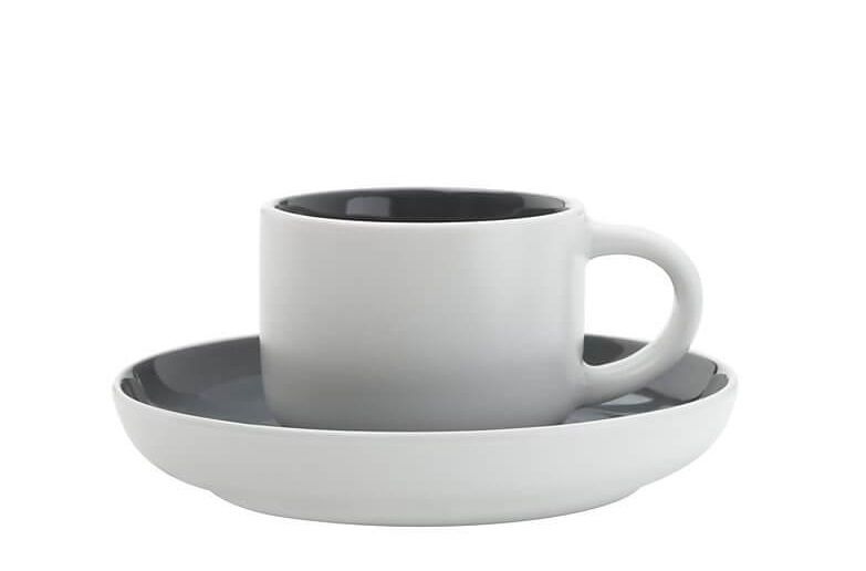 Maxwell & Williams Tint espressokop en schotel 10cl - donkergrijs