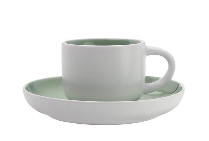 Maxwell & Williams Tint espressokop en schotel 10cl - mint
