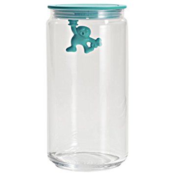 Alessi Voorraadpot Gianni A Little Man Holding On Tight AMDR06 Door Mattia Di Rose - Blauw