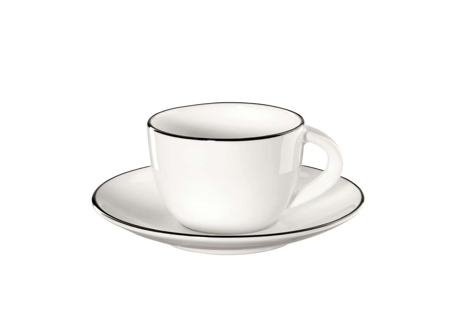 ASA Selection Ligne Noir espressokop met schotel 7 cl