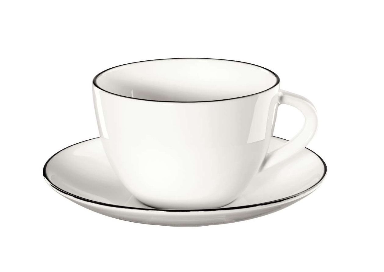 ASA Selection Ligne Noir koffiekop met schotel 21cl
