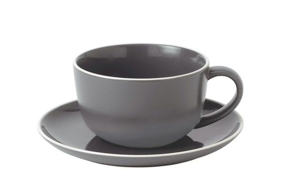Royal Doulton Gordon Ramsay Bread Street Cappucinokop en schotel - grijs